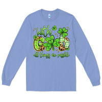 Colony Blue with god all things are possible Long Sleeve Tee - Artiststas
