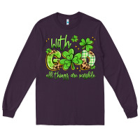 Plum with god all things are possible Long Sleeve Tee - Artiststas