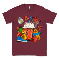 Burgundy Basketball Frappe Coffee Classic Tee - FaDigitalArtStudio