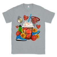 Heather Grey Basketball Frappe Coffee Classic Tee - FaDigitalArtStudio