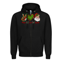 Black peace love santa Zipper Hoodie - RanaPortraitStore