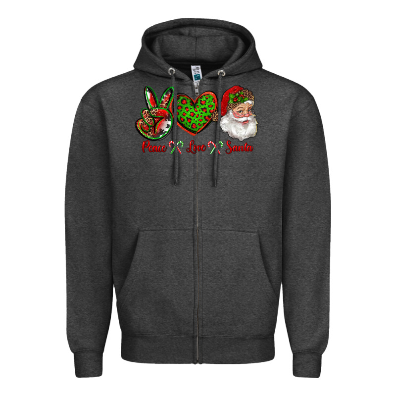 Peace Love Santa Zipper Hoodie by RanaPortraitStore | Teevron