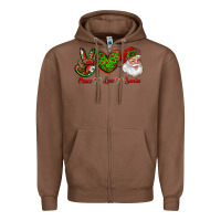 Chestnut peace love santa Zipper Hoodie - RanaPortraitStore