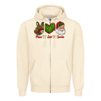 Sandshell peace love santa Zipper Hoodie - RanaPortraitStore