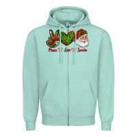 Seafoam peace love santa Zipper Hoodie - RanaPortraitStore