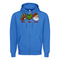 True Royal peace love santa Zipper Hoodie - RanaPortraitStore