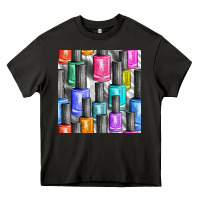Asphalt colorful nail polish seamless pattern bbs Heavy Core Tee - BundleAndBundleShop