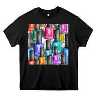 Black colorful nail polish seamless pattern bbs Heavy Core Tee - BundleAndBundleShop