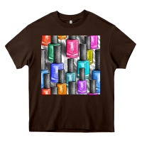 Chocolate Brown colorful nail polish seamless pattern bbs Heavy Core Tee - BundleAndBundleShop