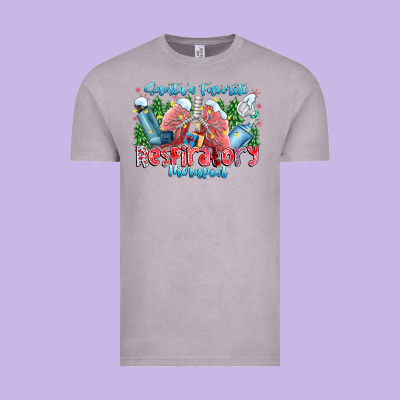 Santa's Favorite Respiratory Therapist Vintage Tee Designed By Cowhidedigitalart