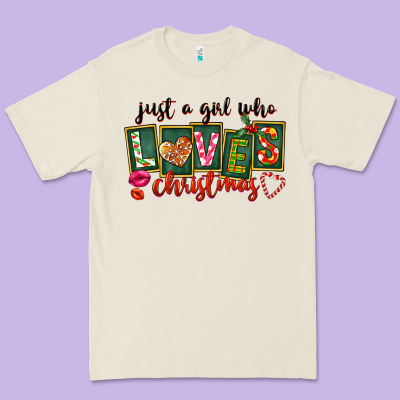 Just A Girl Who Loves Christmas Premium Tee Designed By Fadigitalartstudio