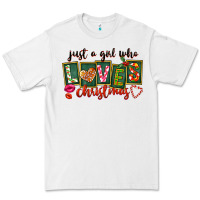 White Just A Girl Who Loves Christmas Premium Tee - FaDigitalArtStudio
