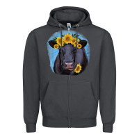 Smoke Black Angus with Sunflower Zipper Hoodie - Jasminsmagicworld