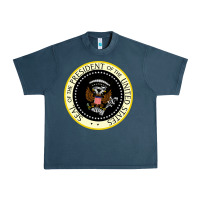 Midnight Navy fake seal of the president of the united states Urban Heavy Tee - DesigneFamous