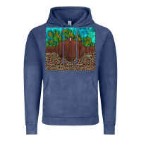 Vintage Denim custom cactus and sunflowers leopard turquoise Vintage Hoodie - Artiststas