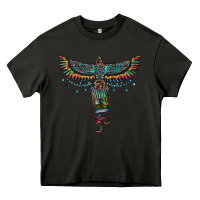 Asphalt aztec serape thunderbird Heavy Core Tee - RanaPortraitStore