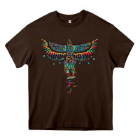 Chocolate Brown aztec serape thunderbird Heavy Core Tee - RanaPortraitStore