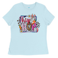 Baby Blue hip hop Ladies Tee - CowhideDigitalArt