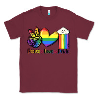 Burgundy Peace love Pride Classic Tee - FaDigitalArtStudio