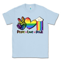 Dusty Blue Peace love Pride Classic Tee - FaDigitalArtStudio