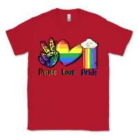 Red Peace love Pride Classic Tee - FaDigitalArtStudio