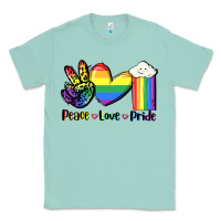 Seafoam Peace love Pride Classic Tee - FaDigitalArtStudio