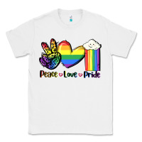 White Peace love Pride Classic Tee - FaDigitalArtStudio
