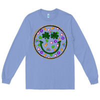 Colony Blue st patrick s day smiley face Long Sleeve Tee - Artiststas