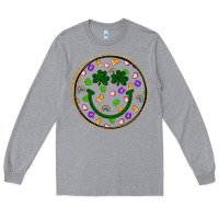 Heather Grey st patrick s day smiley face Long Sleeve Tee - Artiststas
