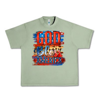 Oil Green God Bless America Urban Heavy Tee - Jasminsmagicworld