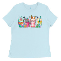 Baby Blue easter day coffee gnome Ladies Tee - CowhideDigitalArt