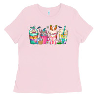 Bubblegum Pink easter day coffee gnome Ladies Tee - CowhideDigitalArt