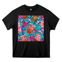 Black breast cancer coffee cups with butterfly seamless pattern bbs Heavy Core Tee - BundleAndBundleShop