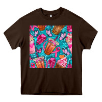 Breast Cancer Coffee Cups With Butterfly Seamless Pattern Bbs Heavy Core Tee | Teevron