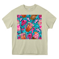Mossy breast cancer coffee cups with butterfly seamless pattern bbs Heavy Core Tee - BundleAndBundleShop