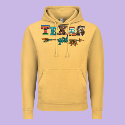 Texas Girl Serape Turquoise Leopard Cowhide Arrow Vintage Hoodie Designed By Artiststas