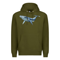Army Green humpback whale Premium Hoodie - BarkalooDesign