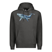 Charcoal Heather humpback whale Premium Hoodie - BarkalooDesign