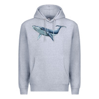 Heather Grey humpback whale Premium Hoodie - BarkalooDesign