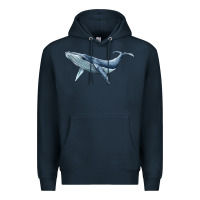 Navy humpback whale Premium Hoodie - BarkalooDesign
