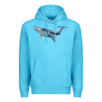 Ocean Blue humpback whale Premium Hoodie - BarkalooDesign
