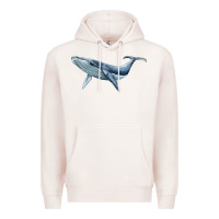 Pale Pink humpback whale Premium Hoodie - BarkalooDesign