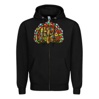 Black christmas rainbow with leopard cactus Zipper Hoodie - RanaPortraitStore