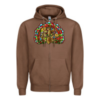 Chestnut christmas rainbow with leopard cactus Zipper Hoodie - RanaPortraitStore
