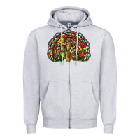 Heather Grey christmas rainbow with leopard cactus Zipper Hoodie - RanaPortraitStore