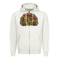 Oatmeal Heather christmas rainbow with leopard cactus Zipper Hoodie - RanaPortraitStore