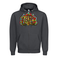 Smoke christmas rainbow with leopard cactus Zipper Hoodie - RanaPortraitStore