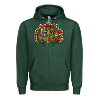 Sports Green christmas rainbow with leopard cactus Zipper Hoodie - RanaPortraitStore