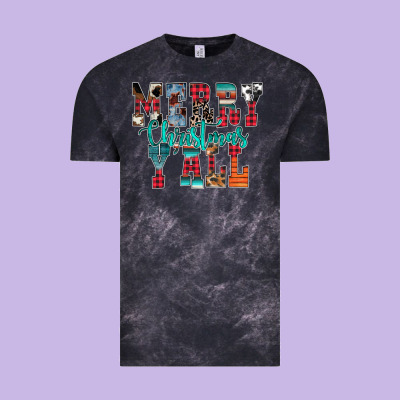 Merry Christmas Y'all Vintage Tee Designed By Cowhidedigitalart
