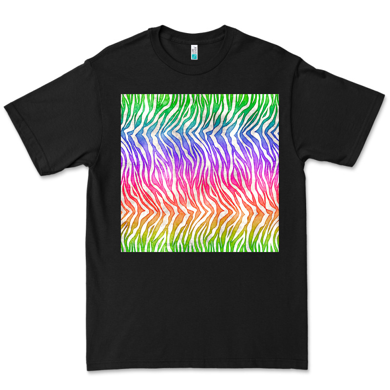 Watercolor Rainbow Tiger Seamless Pattern Premium Tee by BundleAndBundleShop | Teevron